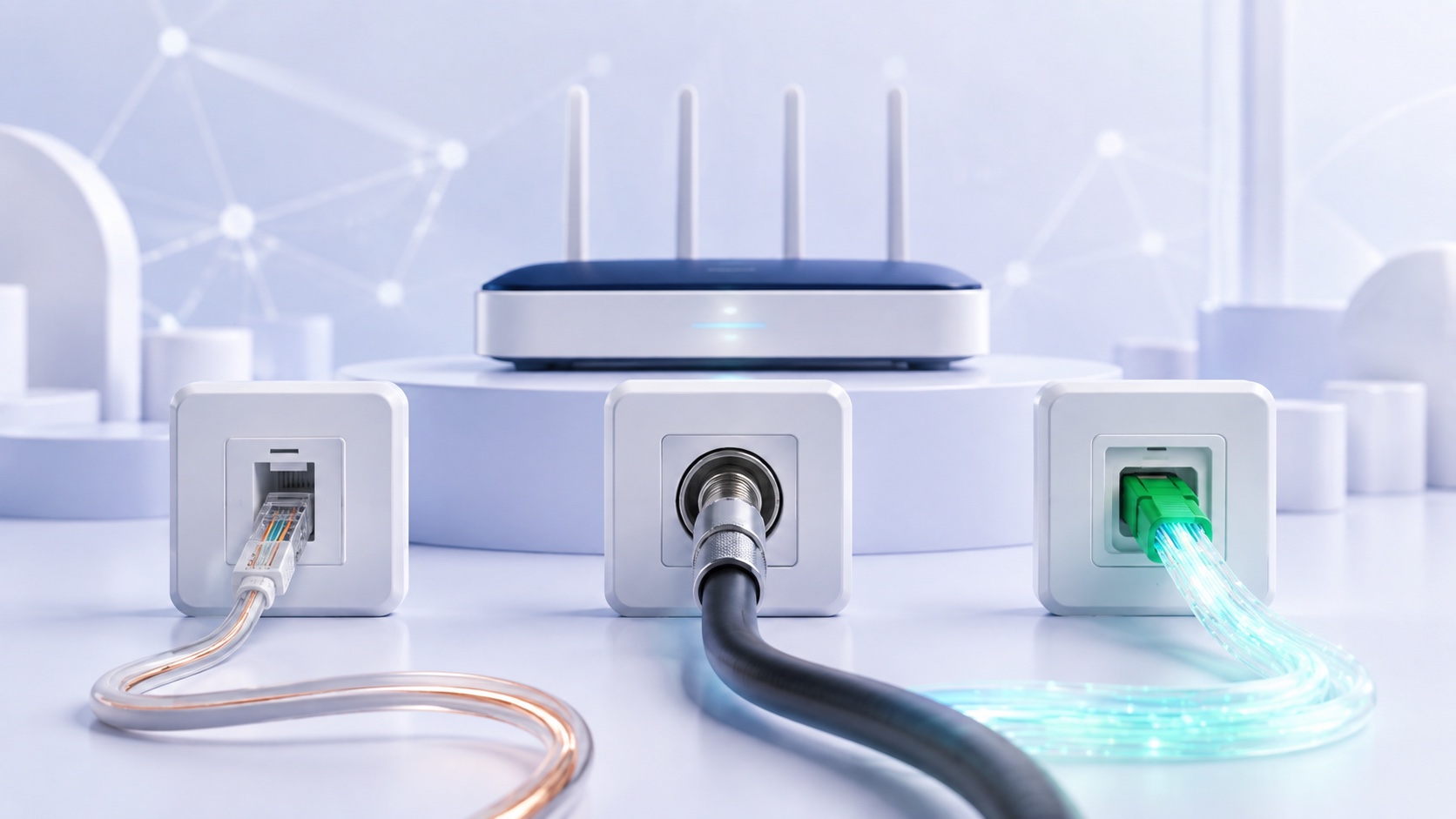 Illustration: DSL, Kabel oder Glasfaser?