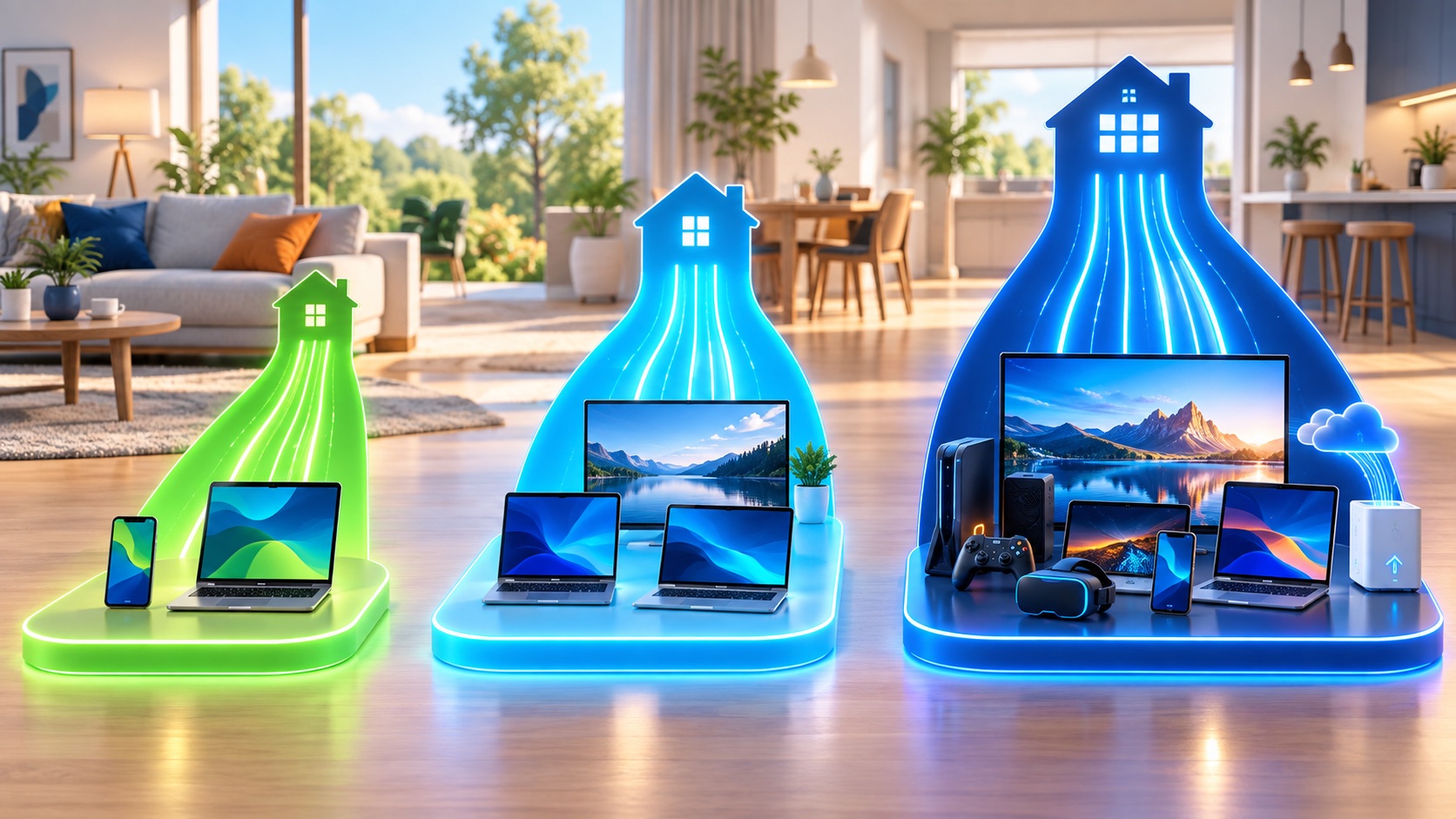 Illustration: 50, 100 oder 250 Mbit/s: Was passt zu deinem Haushalt?