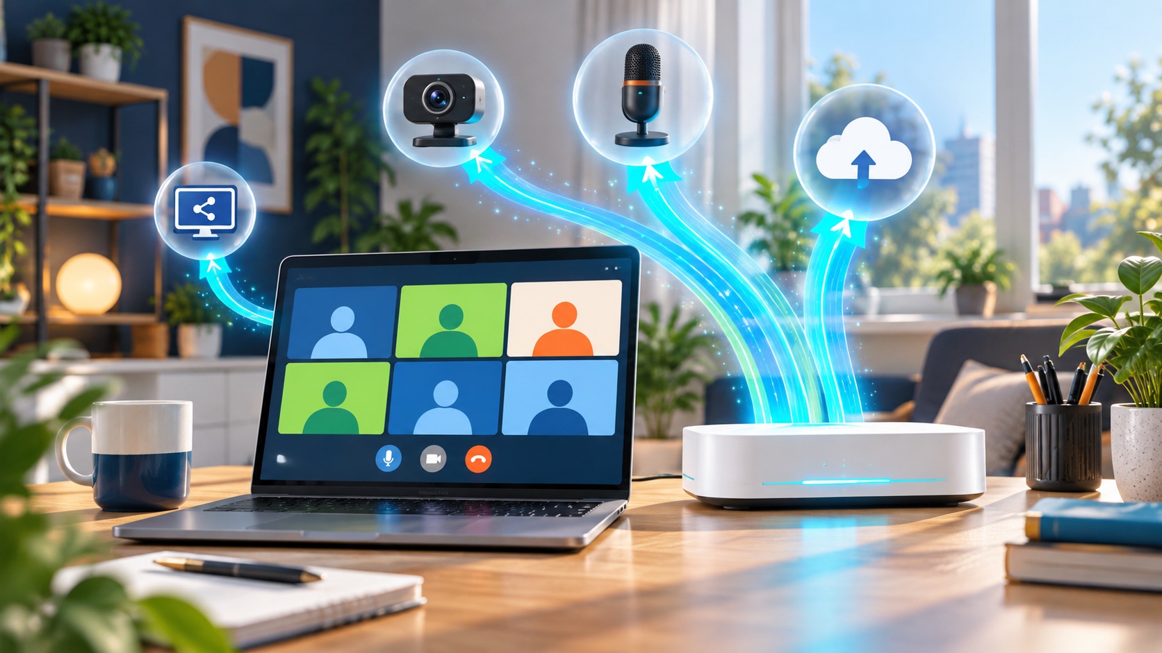Illustration: Wie viel Upload braucht Homeoffice und Videokonferenz?