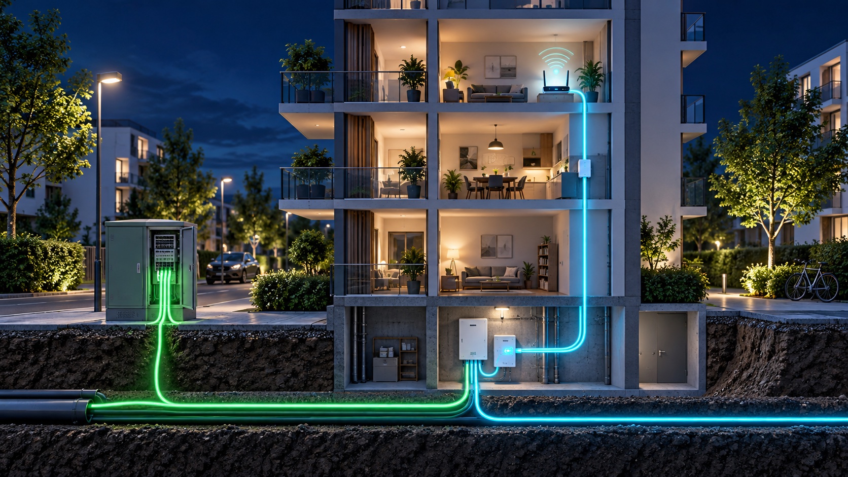 Illustration: FTTH, FTTB und FTTC: Was kommt wirklich in der Wohnung an?