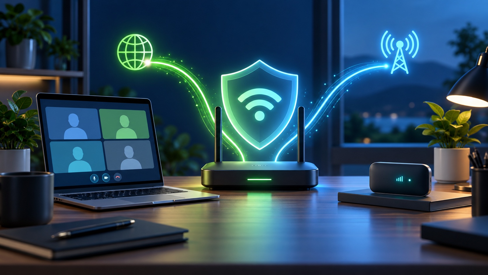 Illustration: Internet fürs Homeoffice: Geschwindigkeit, Ausfallsicherheit und Router