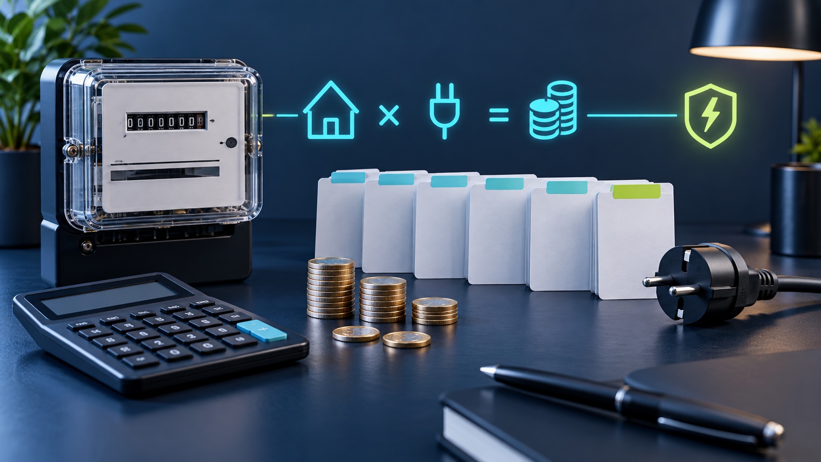 Illustration: Stromabschlag berechnen: Verbrauch, Preis und Puffer